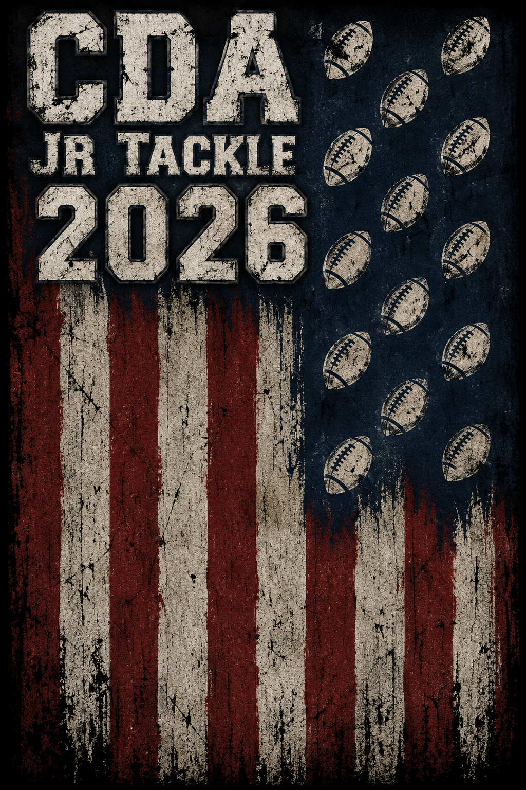 American Flag CDA JR Tackle T-shirt